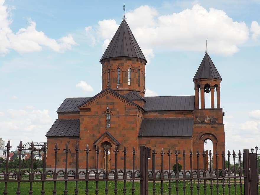 església armènia, Església, nizhny novgorod, edifici, torres, catedral, religió, arquitectura, ciutat