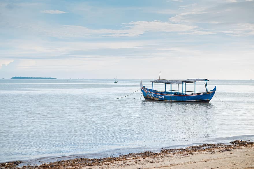 Пантай Телук Аур Джепара, плаж, Индонезия, море, лодка, океан, ферибот, остров