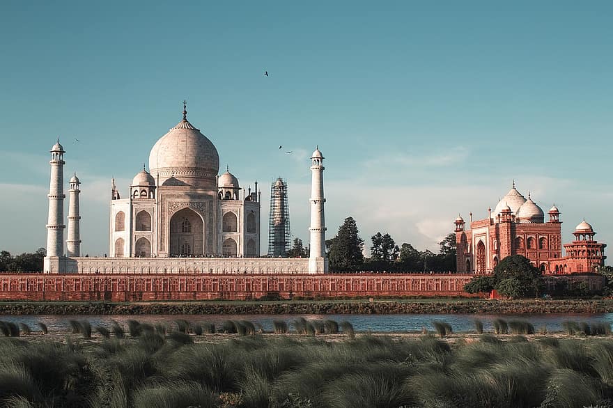 mehtab bagh, Indie, Taj Mahal, chrám, památník, architektura, agra