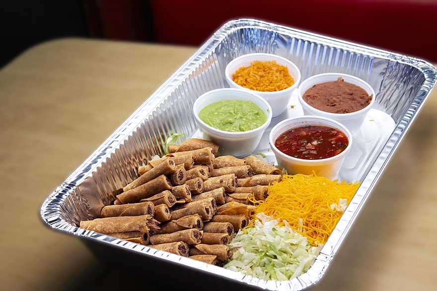 Tacos Arrollados, mexicano, comida, gastrónomo, carne, almuerzo, frescura, vegetal, especia, de cerca, calor