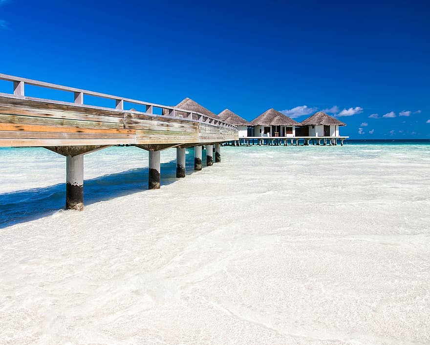 плаж, пътуване, туризъм, Малдивите, море, морски