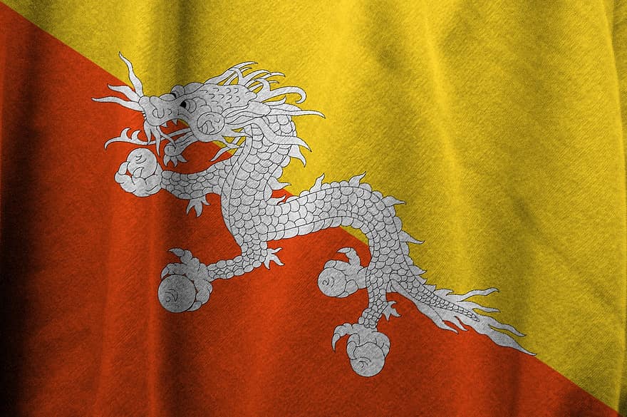 Bhutan, bandera, país, símbol, nació, nacional, banner, el patriotisme