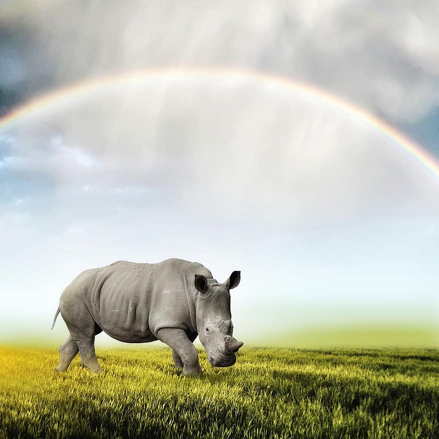 rinoceronte, animale, natura, animale selvaggio, mammifero, grande animale, safari, prateria, natura selvaggia, parco