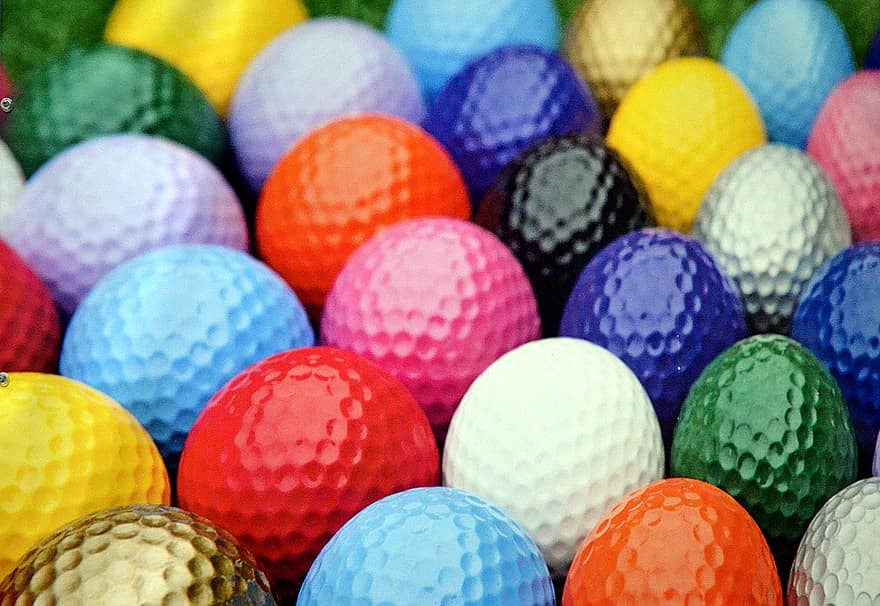 golfo kamuoliai, mini golfas, golfas, spalvinga, linksma