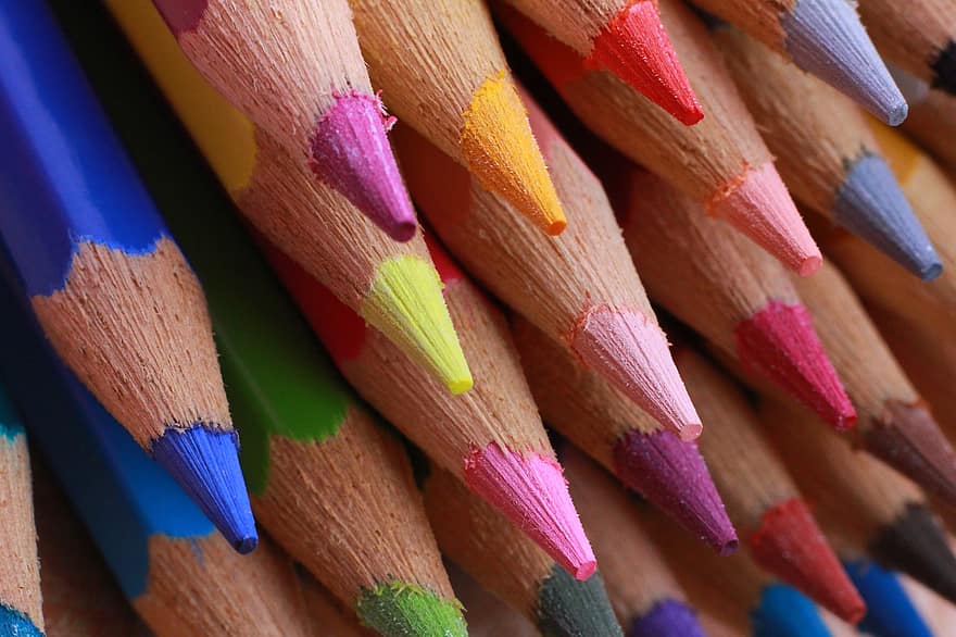 pastel, kolor ołówka, dziecko, szkoła, ołówek, rysunek, student, kolorowy, kolor, badanie, sprzęt