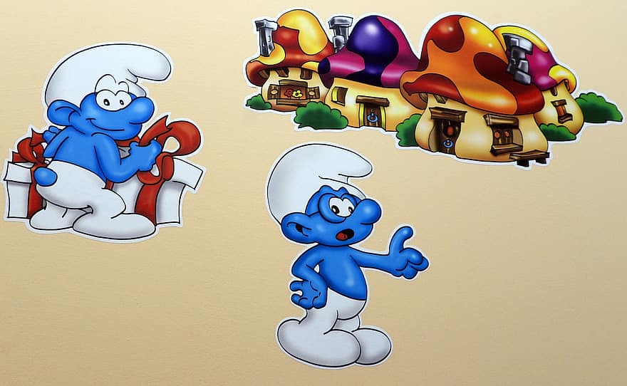 The Smurfs, Wall Decal, Children's, Wall, Colored