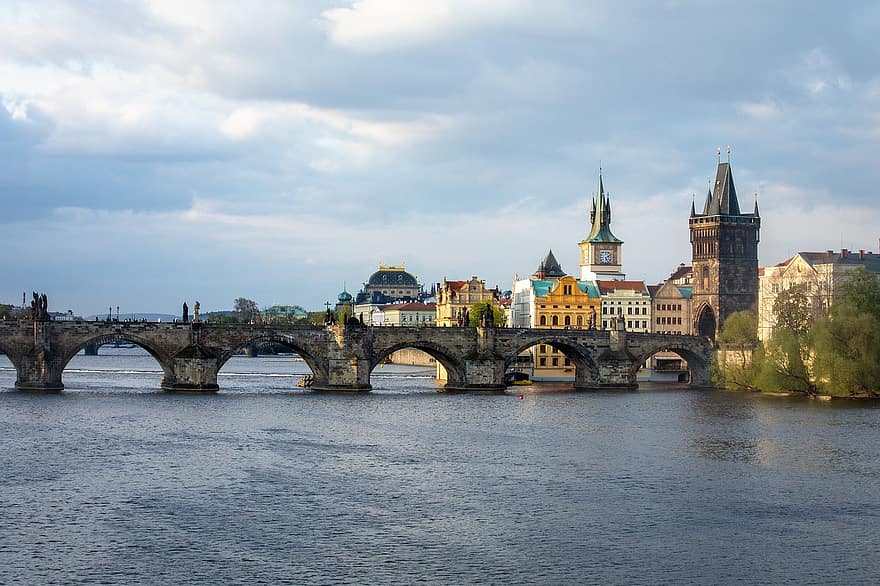 cầu Charles, cầu, Moldova, Cộng hòa Séc, lưu lượng, thành phố, Châu Âu, địa điểm du lịch, ngành kiến ​​trúc, nơi thú vị, nơi nổi tiếng