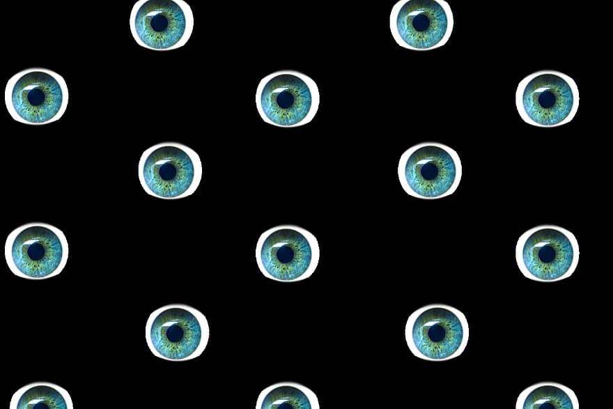 ojos, iris, alumno, ver, Mira, ojo azul
