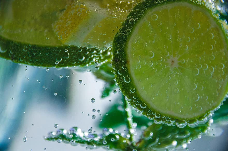 Refreshment, Lime, Mint, Mineral Water, Water, Healthy, Summer, Fitness, Nutrition, Green