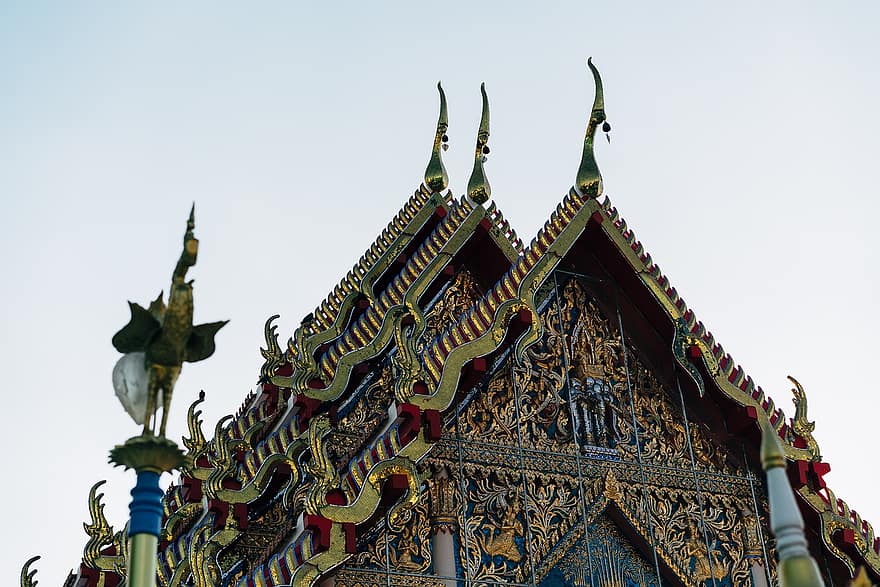 Kuil, atap, ornamen, Thai, Thailand, Bangkok, perjalanan, liburan, gaya hidup, petualangan, backpacking