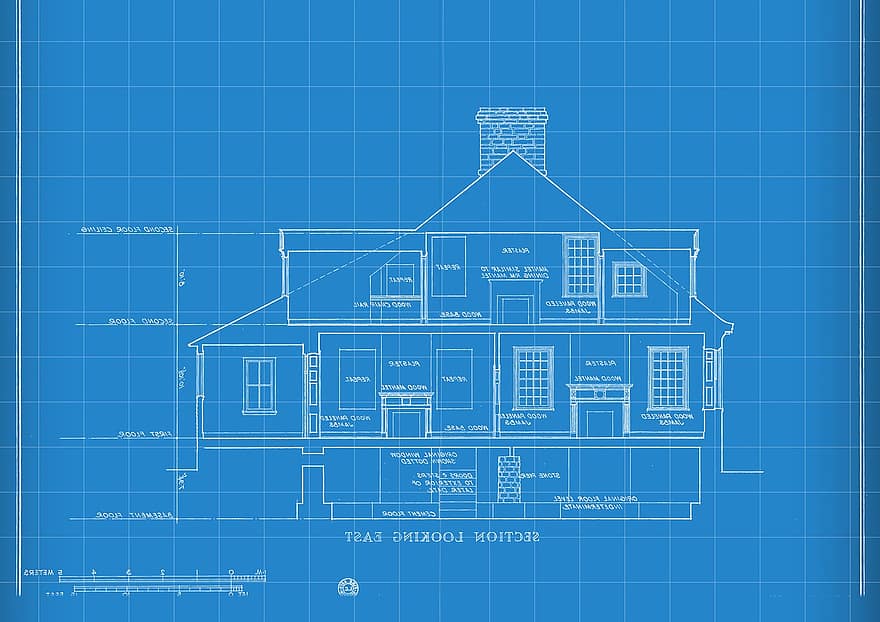 Technology, Blueprint, House Drawing, Construction, Construction Graph, Blue, Tech Graph, Industry, Architecture, Data, House