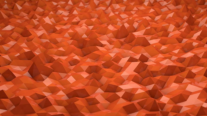 Abstract, Low, Poly, Low-poly, Orange, Background, Shiny, Plastic, Gem, Shine, Glossy
