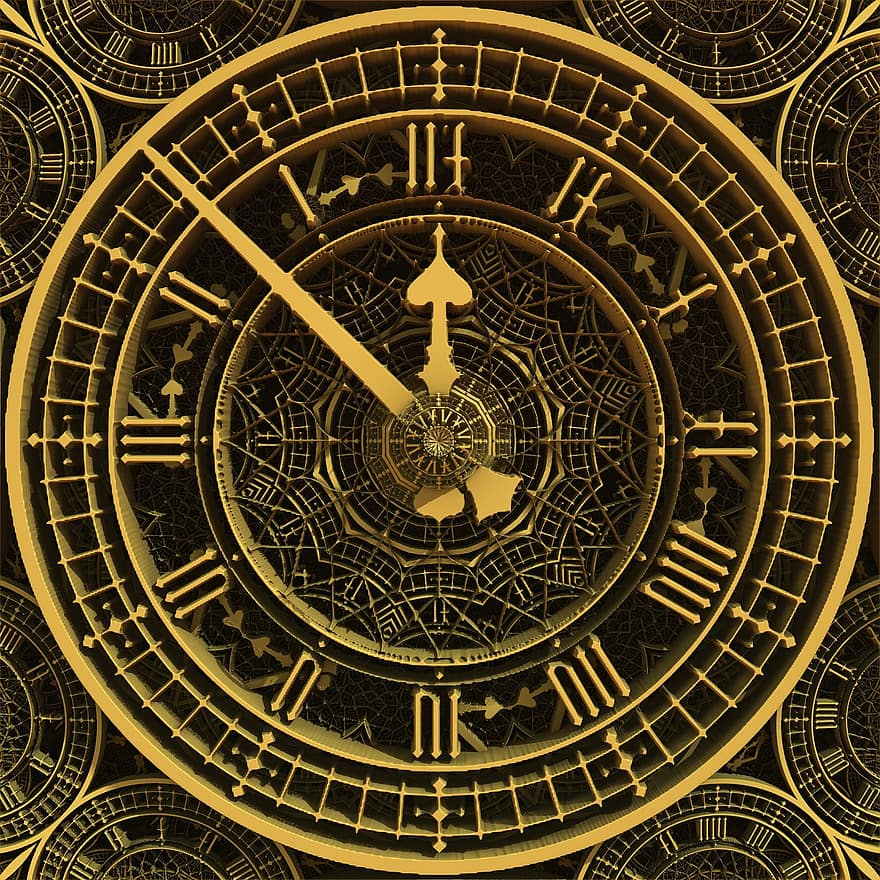 laikas, laikrodis, 3d, senovės, derliaus
