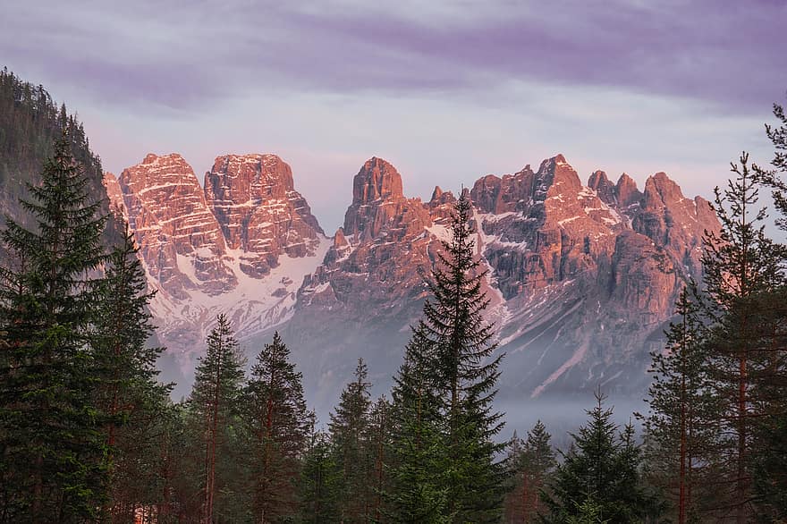Dolomites, ภูเขาแอลป์, อิตาลี, ภูเขา, Veneto, Cadore, ยุโรป, ทัศนียภาพ, ภูมิประเทศ, พระอาทิตย์ขึ้น, พลบค่ำ