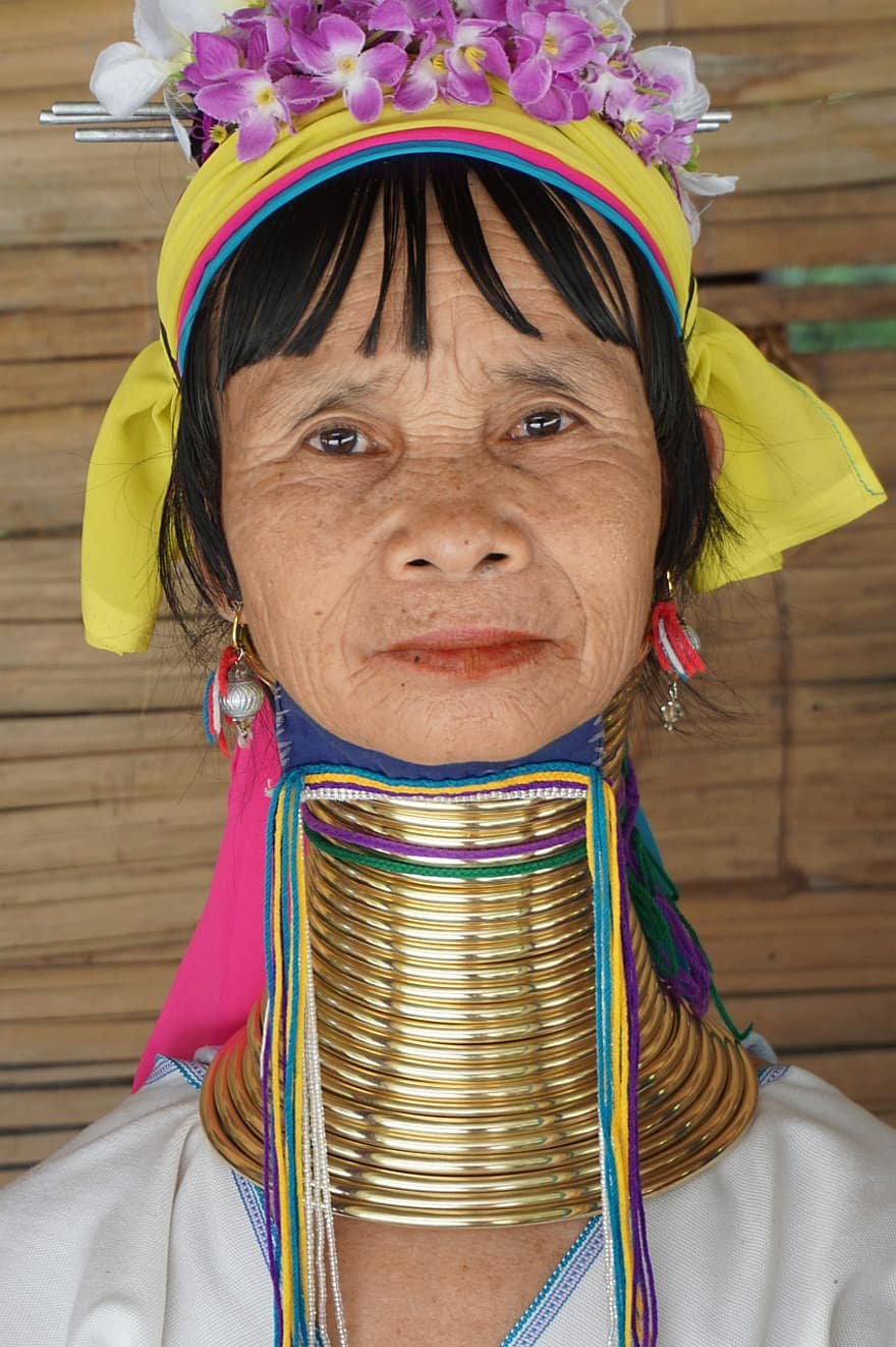 Карен племя, Таиланд, бирманский, женщина, традиция, горное племя