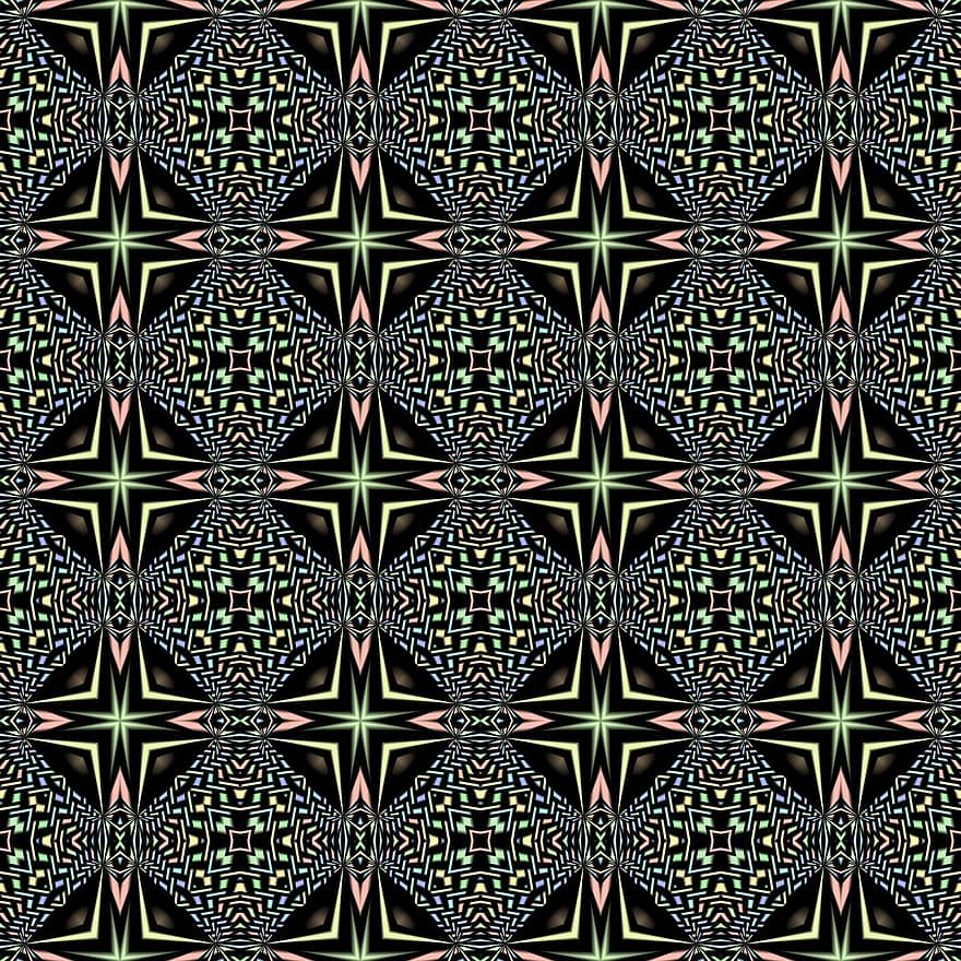 kaleidoskop, vzor, bezešvý, design, geometrický, symetrie, symetrický, kaleidoskopický, geometrické, geometrie, pozadí