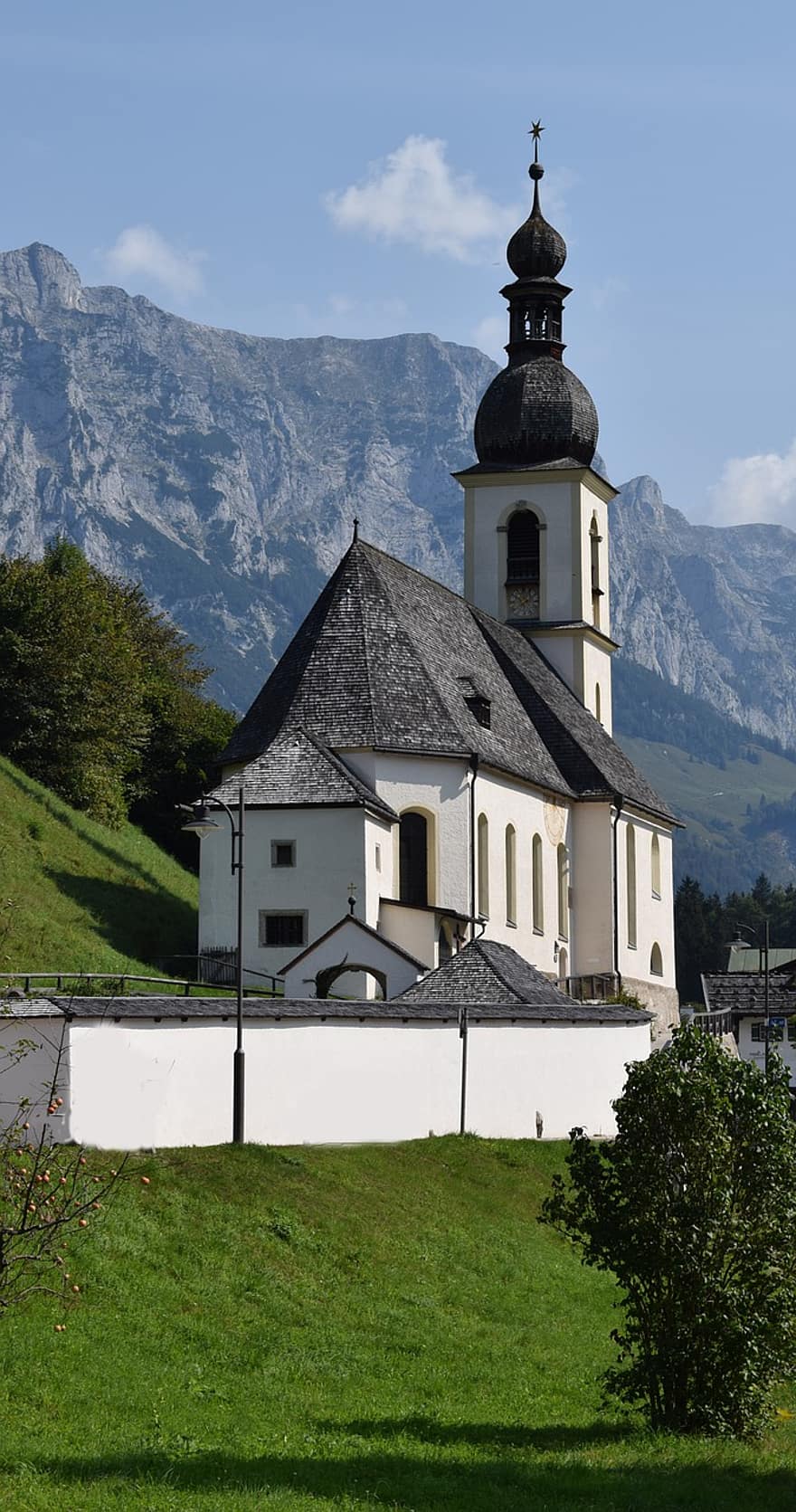 Chiesa, cappella, architettura, costruzione, campanile, struttura, facciata, Architetto Sacrale, berchtesgaden, Germania, Baviera