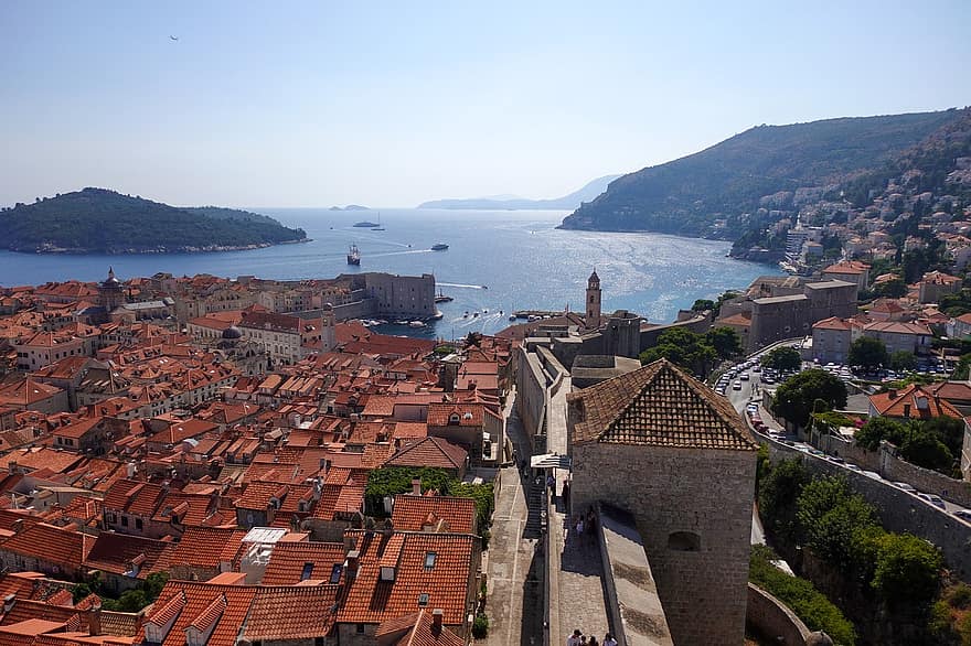 festning, bygninger, hav, gate, dubrovnik, kroatia, by, arkitektur, Europa, turisme, Middelhavet