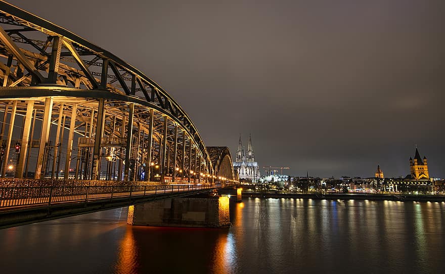 Keulen, Rijn, brug, Duitsland, rivier-, stad