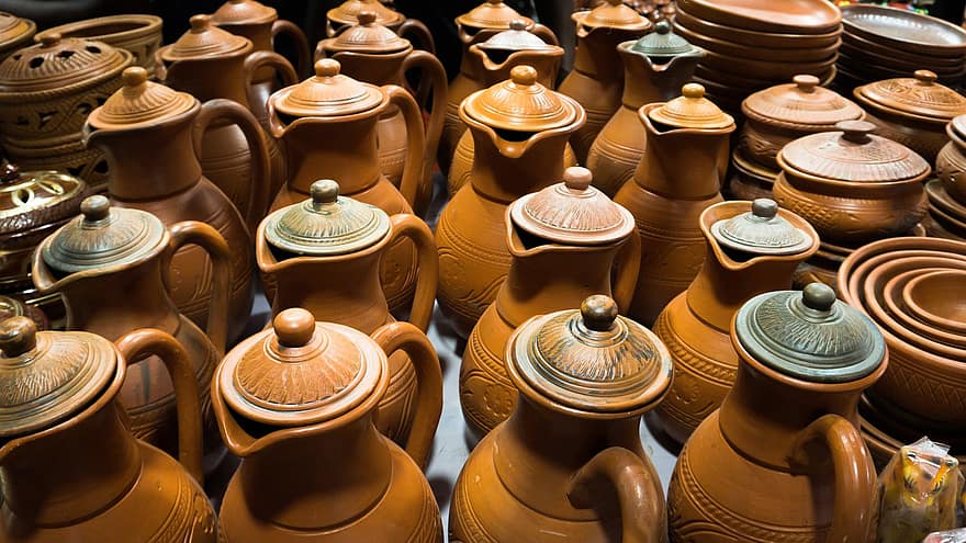 vasi di terracotta, Brocca di argilla, artigianato
