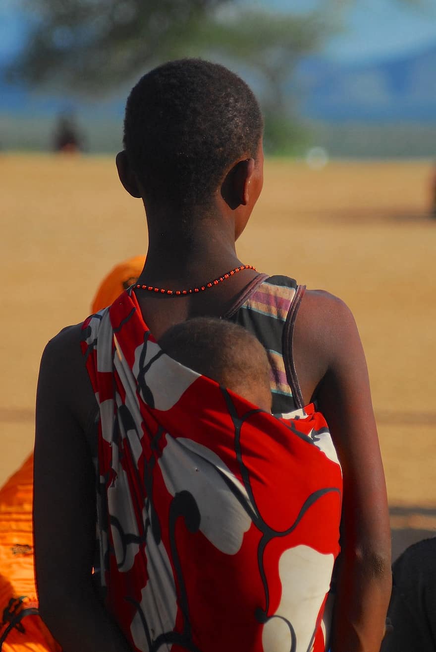 Samburu, baby, ceremoni, begivenhed, fest, Kenya, Afrika, fællesskab, traditionel, nomader, pastorale hyrder