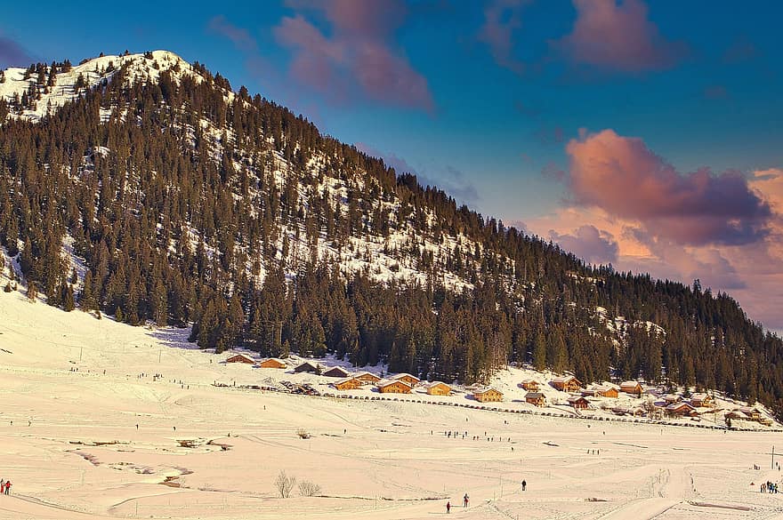 fjellene, Frankrike, skianlegg, skibakke, vinter, Alpene, natur, landskap, Sixt-hestesko, Haute-Savoie, Rhône-Alpes