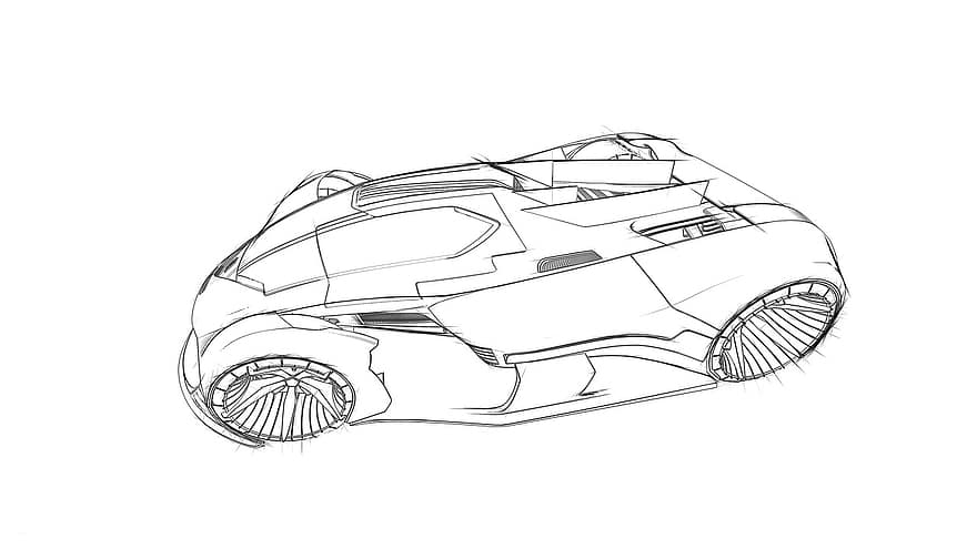 Sketch, Concept, Plan, Idea, Creativity, Inspiration, Car, 3d, Design, Concept Design, Hypercar
