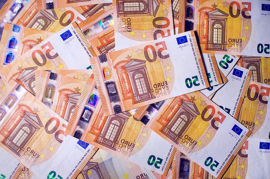 euro, geld, bankbiljetten, 50 euro, contant geld, biljetten, valuta, financiën, economie