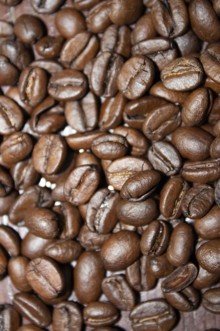 kaffe, bönor, brun, rostad, rostade kaffebönor, kaffebönor, koffein, arom