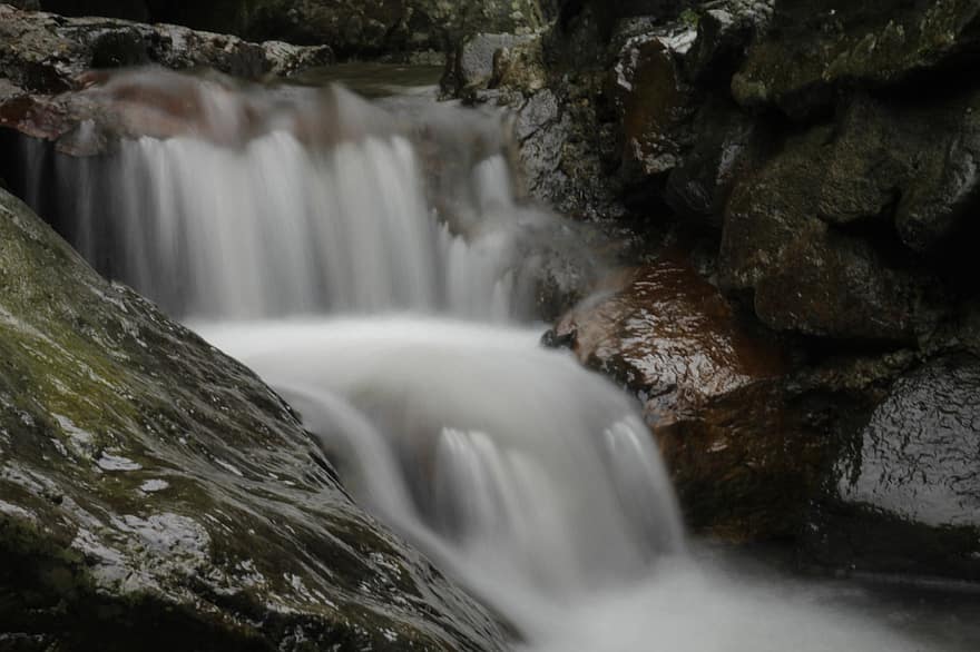 滝、川、岩、渓谷、ストリーム、フロー、水、水の流れ、自然、綺麗な、タンティエン