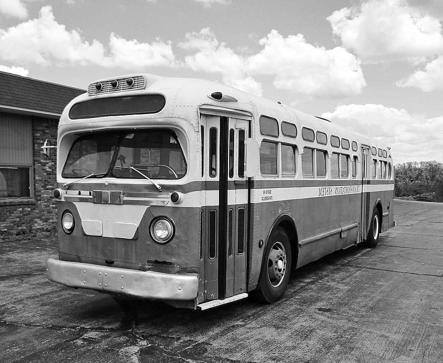 busz, retro busz, vintage busz, szállítás, jármű