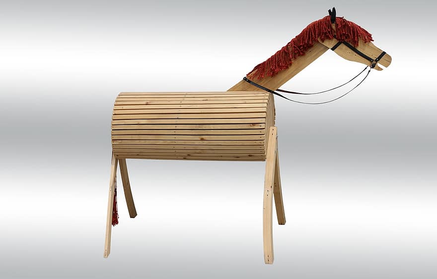 jízda, kůň, dřevěný kůň, trojský kůň, hračky