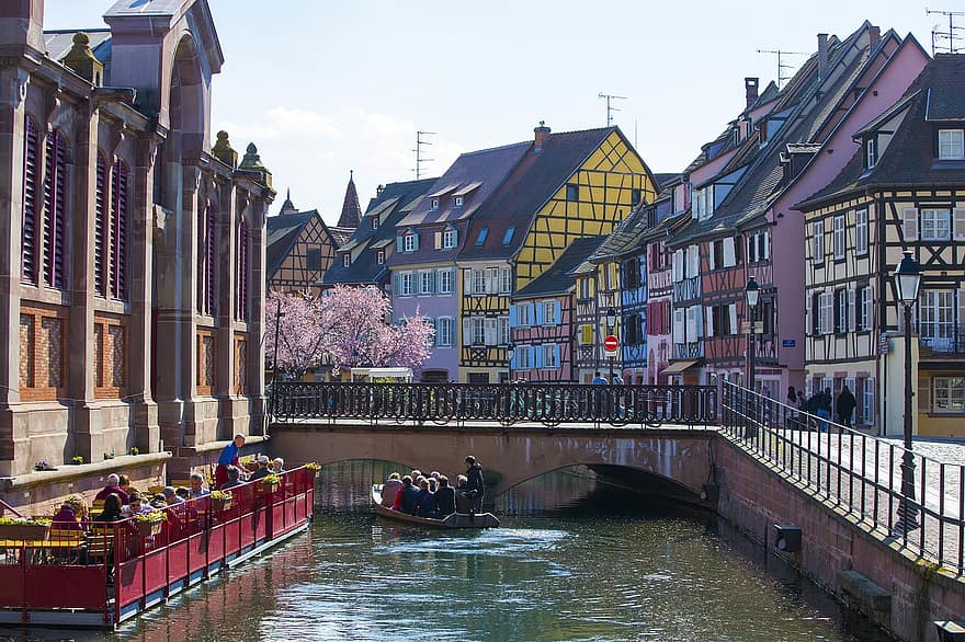 Francia, canale, città, fiume, primavera, posto famoso, architettura, storia, paesaggio urbano, culture, viaggio