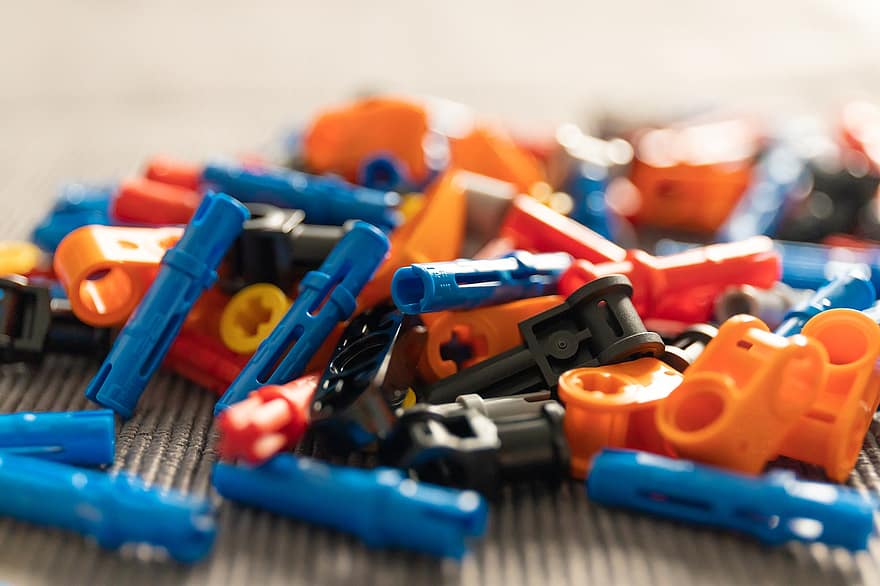 Лего, строительный комплект, пластиковые игрушки, игрушки, кусочки лего, игрушка, разноцветный, пластик, крупный план, синий, детство