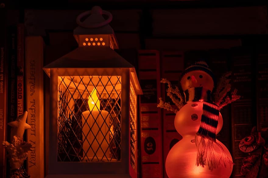 Christmas, Snowman, Christmas Decor, celebration, decoration, winter, night, lantern, cultures, season, backgrounds