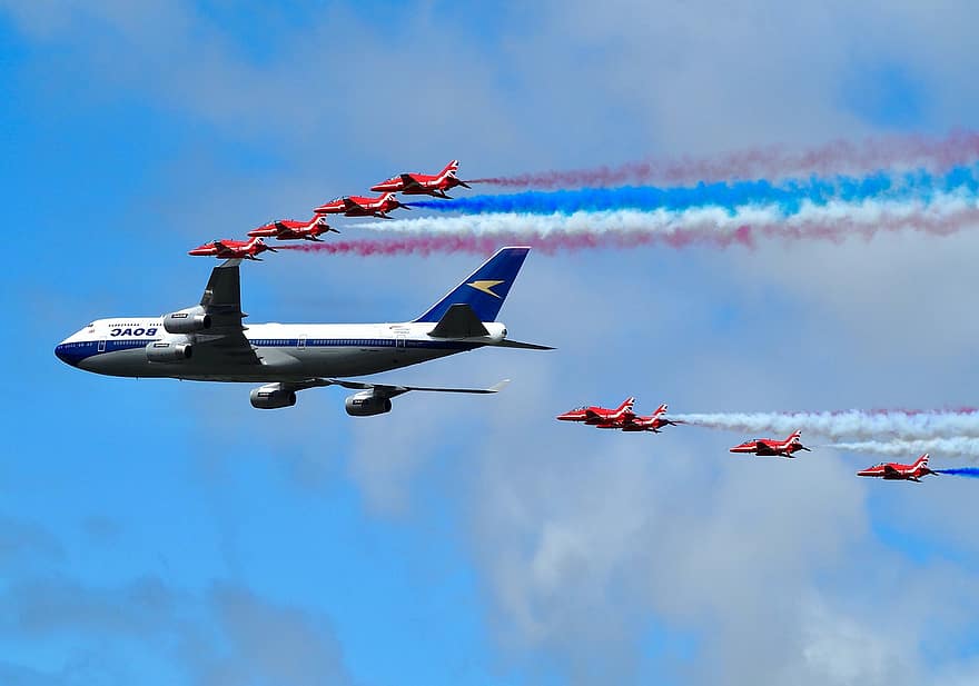Aircraft, Red Arrows, Sky