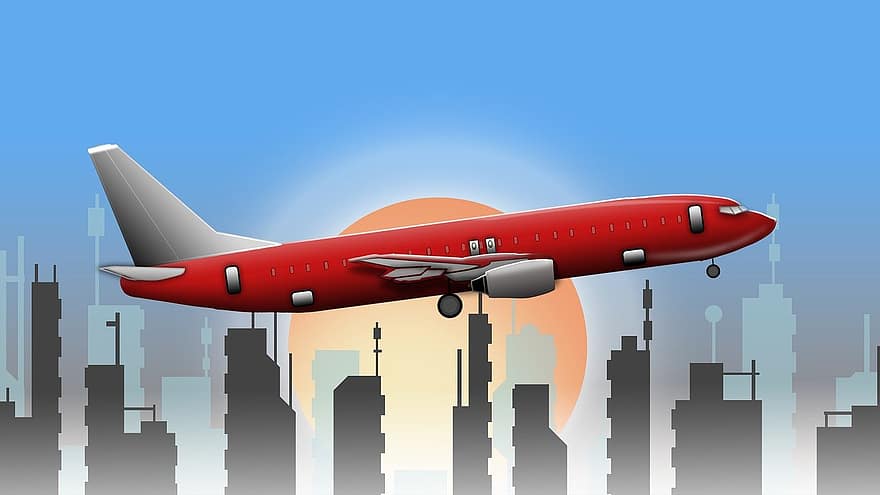 lot, samolot, Lotnisko, latający, pejzaż miejski, pojazd powietrzny, samolot komercyjny, transport, podróżować, podróż biznesowa, środek transportu