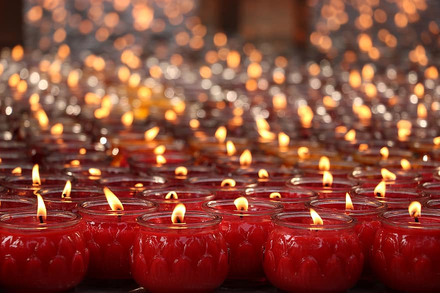 vela, llum, espelmes, religió
