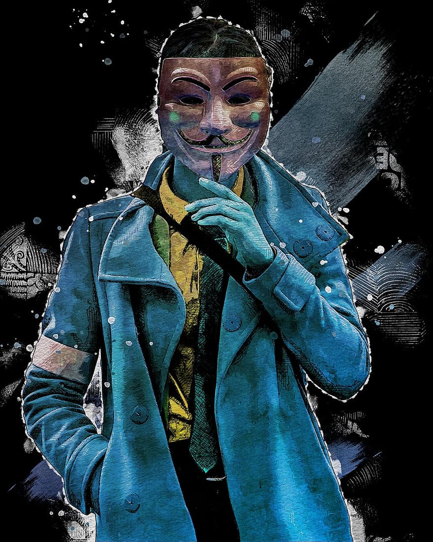 Vendetta, Anonymous, Mask, Face, Person, Meme, Human, Man, Male, Portrait, Digital Manipulation