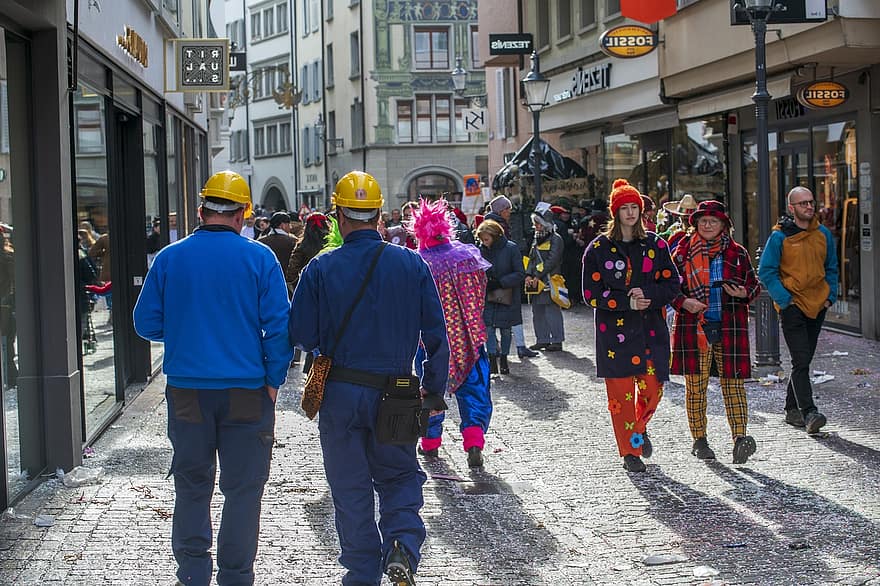 Svizzera, Carnevale Di Basilea, carnevale, Festival, città, vacanza, strada, a piedi, uomini, culture, vita di città