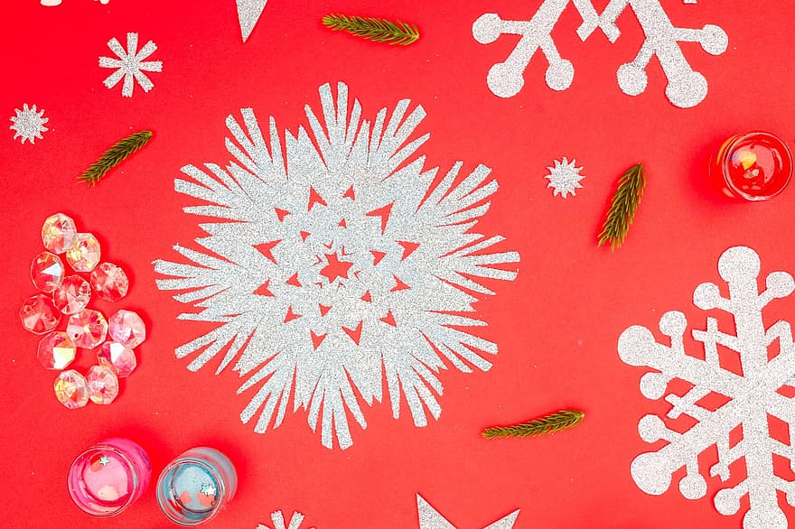 fundo, Natal, enfeite, Estrela, floco de neve, miçangas, ramo de abeto, vela de natal, advento, decoração, desenhar
