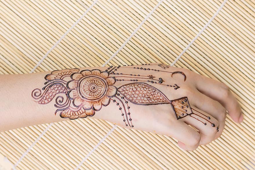 mehndi, henna, dłoń, sztuka, sztuka ciała, malowania ciała, tatuaż z henny, tatuaż, indyjski, indyjska panna młoda, indiańska kultura