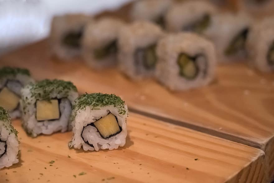 sushi, voedsel, Japans, schotel, rollen, keuken, maaltijd