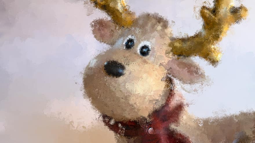 Северен елен, Коледа, чертеж, скица, изкуство, празник