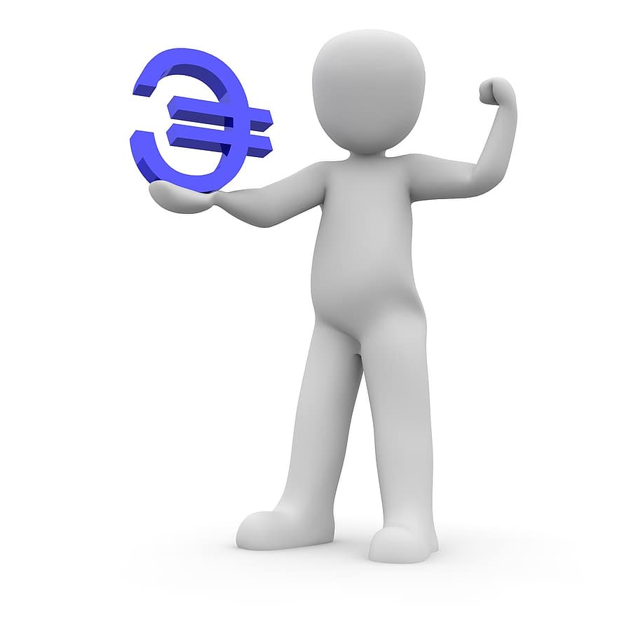 euro, personatges, 3d, símbol, europa, moneda, signe d'euro, Europeu, Finances, diners, Efectiu i equivalents d'efectiu