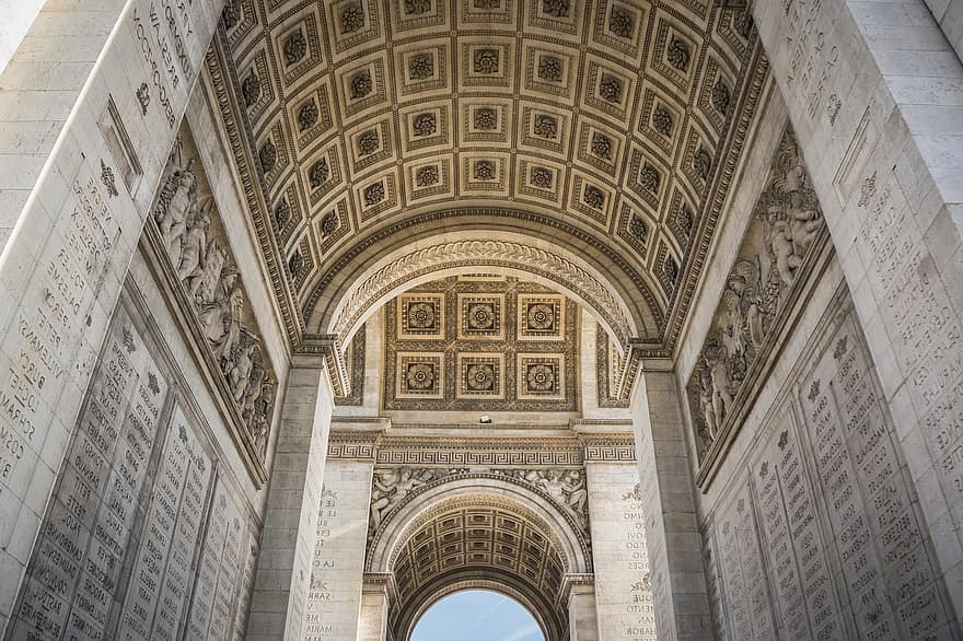 Arco di Trionfo, arco di Trionfo, monumento, Champs Élysées, Parigi, Francia, punto di riferimento, struttura, architettura, città, urbano