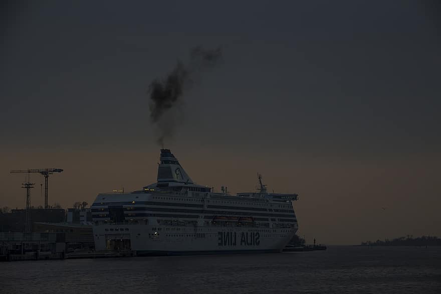πλοίο, πορθμείο, θάλασσα, καπνός, ταξίδι, Φινλανδία, ναυτικό σκάφος, Μεταφορά, νερό, Αποστολή, τρόπο μεταφοράς
