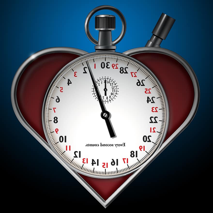 cœur, temps, médical, chronomètre, minute, la vie, santé, se soucier, urgence, médicament, soins de santé