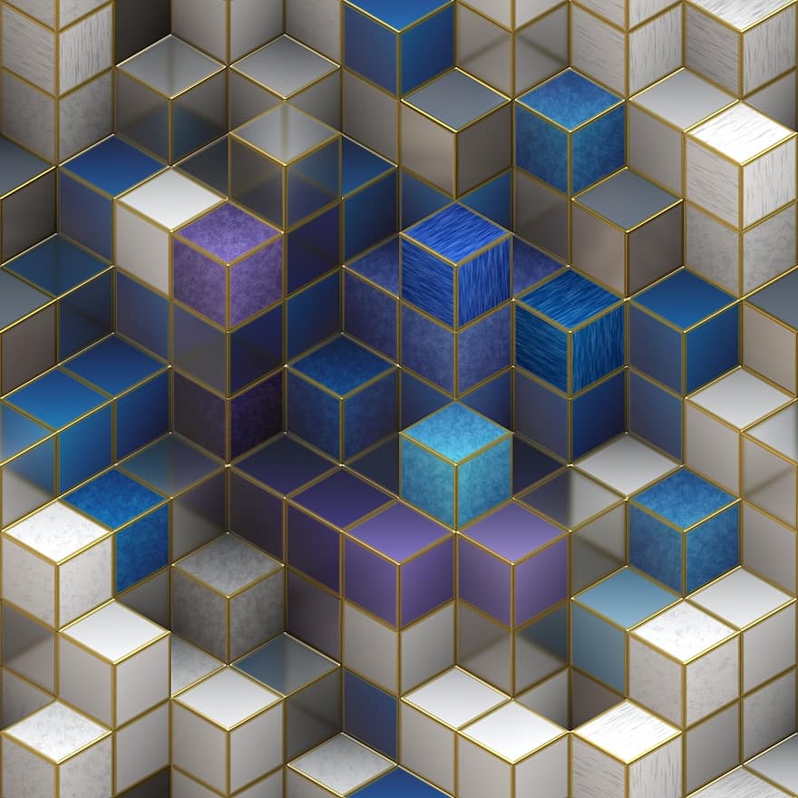 cube, cubique, conception, 3d, forme, carré, géométrique, moderne, construction, modèle, bloc