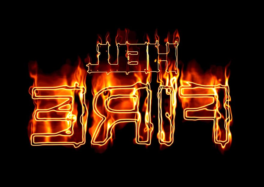 ild, skrifttype, helvede, helvede brand, flamme, brænde, mærke, Brand skrifttype, bogstaver